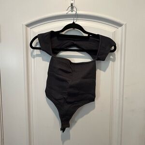 Black Off-Shoulder Bodysuit